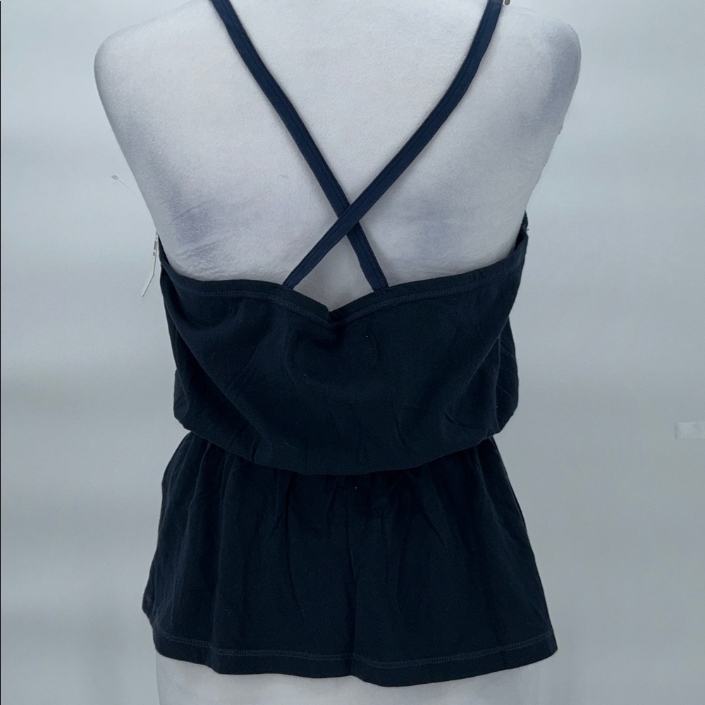 Abercrombie & Fitch Lace Front Cami Tank Navy Blue Size L - Picture 3 of 9